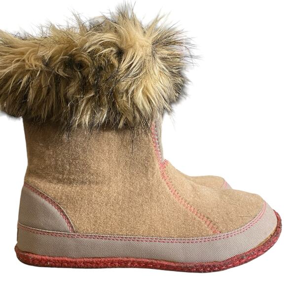 Sorel Cozy Joan Felt Boots Faux Fur Blue Womens 6 Cozycore Cabincore Rustic Boho - Picture 2 of 12